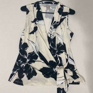 Floral tie wrap blouse